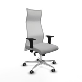 Piqueras y Crespo Albacete malla sincro malla blanca bali gris claro brazos 1D base aluminio ruedas 65mm engomadas