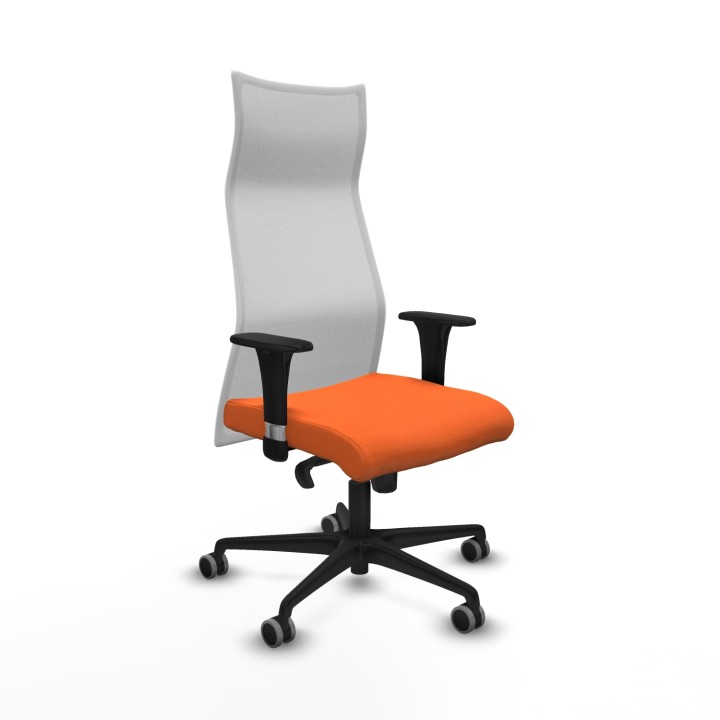 Piqueras y Crespo Albacete malla XL sincro malla blanca bali naranja brazos 1D base nailon ruedas 65mm engomadas