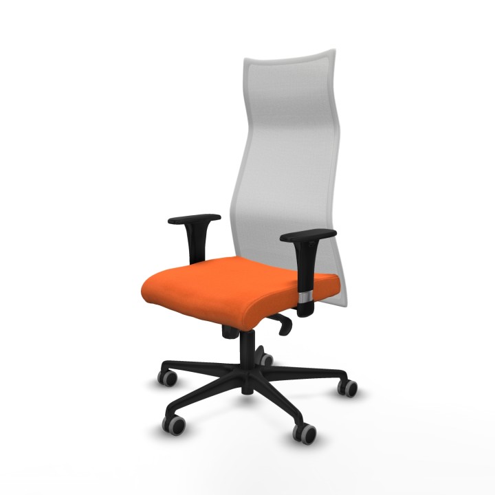 Piqueras y Crespo Albacete malla XL sincro malla blanca bali naranja brazos 1D base nailon ruedas 65mm engomadas