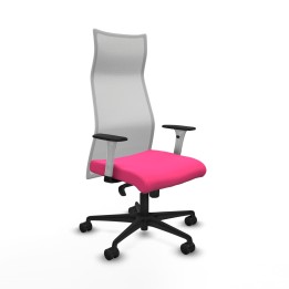 Piqueras y Crespo Albacete malla sincro malla blanca similpiel rosa brazos blancos base nailon ruedas 65 mm nailon