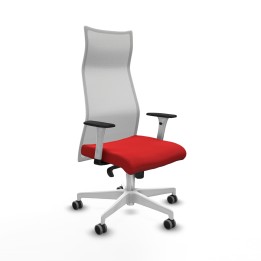 Piqueras y Crespo Albacete malla sincro malla blanca similpiel rojo brazos blancos base blanca ruedas 65mm engomadas