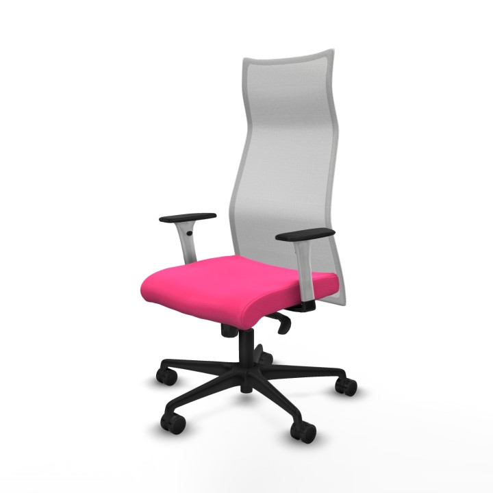 Piqueras y Crespo Albacete malla sincro malla blanca similpiel rosa brazos blancos base nailon ruedas 65 mm nailon