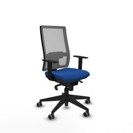 Piqueras y Crespo Horna sincro malla gris similpiel azul brazos 1D base piramidal ruedas 65mm engomadas