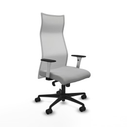 Piqueras y Crespo Albacete malla sincro malla blanca bali gris claro brazos blancos base nailon ruedas 65 mm nailon