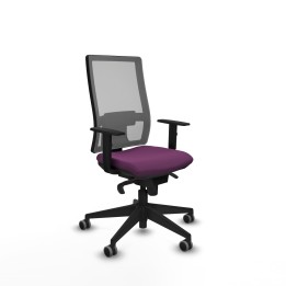 Piqueras y Crespo Horna sincro malla gris similpiel morado brazos 1D base piramidal ruedas 65mm engomadas