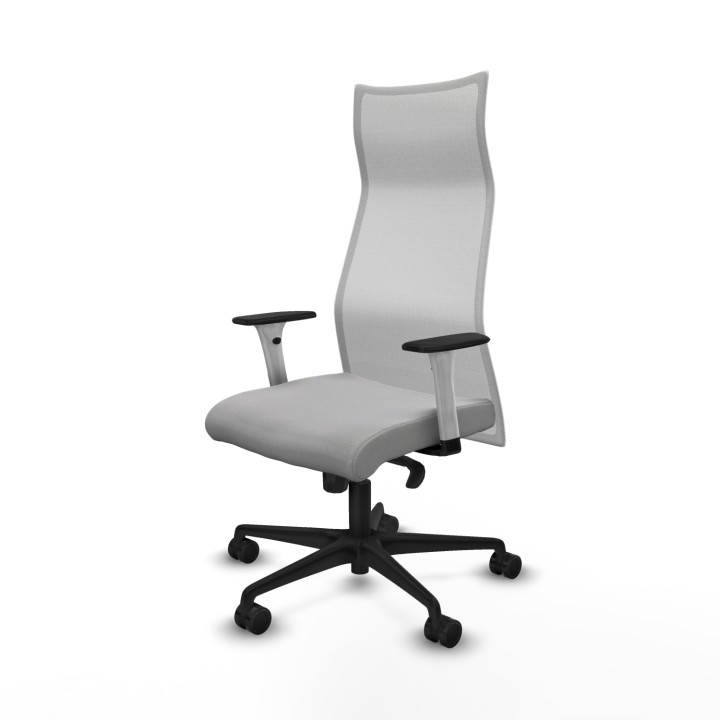 Piqueras y Crespo Albacete malla sincro malla blanca bali gris claro brazos blancos base nailon ruedas 65 mm nailon