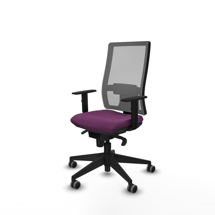 Piqueras y Crespo Horna sincro malla gris similpiel morado brazos 1D base piramidal ruedas 65mm engomadas