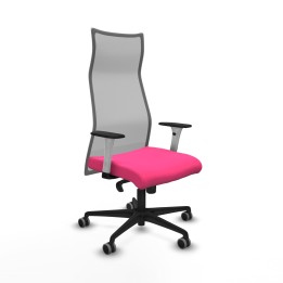 Piqueras y Crespo Albacete malla sincro malla gris similpiel rosa brazos blancos base nailon ruedas 65mm engomadas