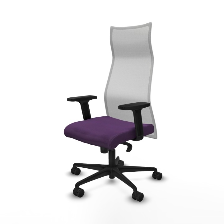 Piqueras y Crespo Albacete malla sincro malla blanca bali morado brazos 2D base nailon ruedas 65 mm nailon