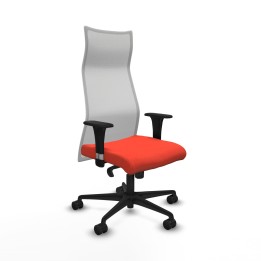 Piqueras y Crespo Albacete malla sincro malla blanca bali naranja oscuro brazos 1D base nailon ruedas 65 mm nailon