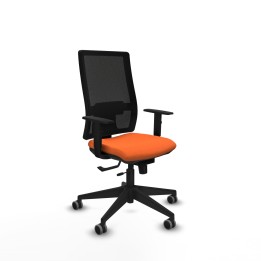 Piqueras y Crespo Horna traslack malla negra bali naranja brazos 1D base piramidal ruedas 65mm engomadas