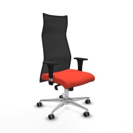 Piqueras y Crespo Albacete malla XL sincro malla negra bali naranja oscuro brazos 1D base aluminio ruedas 65mm engomadas