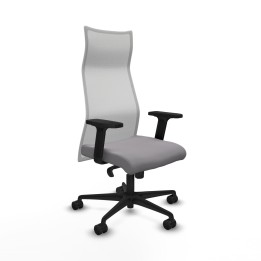 Piqueras y Crespo Albacete malla sincro malla blanca similpiel gris brazos 2D base nailon ruedas 65 mm nailon