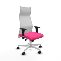 Piqueras y Crespo Albacete malla XL sincro malla blanca similpiel rosa brazos 1D base blanca ruedas 65mm nailon