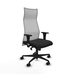 Piqueras y Crespo Albacete malla XL sincro malla gris similpiel negro brazos 1D base nailon ruedas 65mm nailon