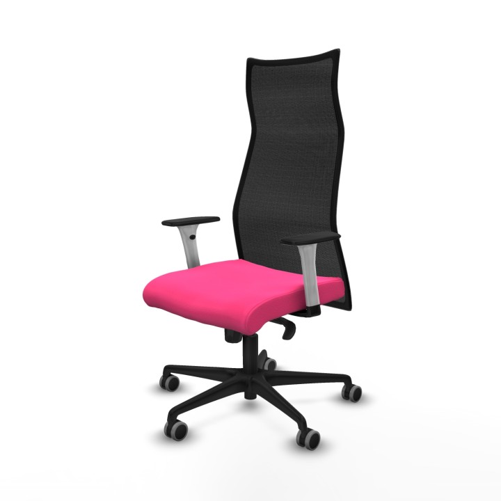 Piqueras y Crespo Albacete malla sincro malla negra similpiel rosa brazos blancos base nailon ruedas 65mm engomadas