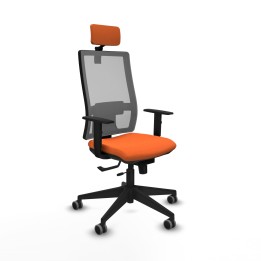 Piqueras y Crespo Horna traslack malla gris bali naranja brazos 1D base piramidal cabecero 2D ruedas 65mm engomadas