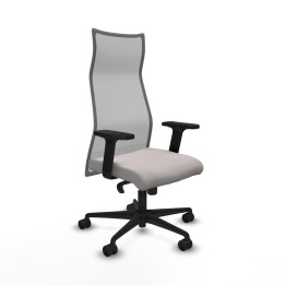 Piqueras y Crespo Albacete malla sincro malla gris similpiel blanco brazos 2D base nailon ruedas 65 mm nailon