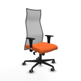 Piqueras y Crespo Albacete malla sincro malla gris bali naranja brazos 1D base nailon ruedas 65mm engomadas
