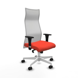 Piqueras y Crespo Albacete malla sincro malla blanca bali naranja oscuro brazos 1D base blanca ruedas 65 mm nailon