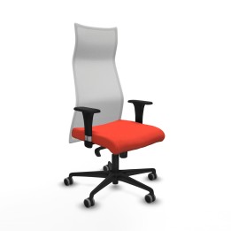 Piqueras y Crespo Albacete malla XL sincro malla blanca bali naranja oscuro brazos 1D base nailon ruedas 65mm engomadas