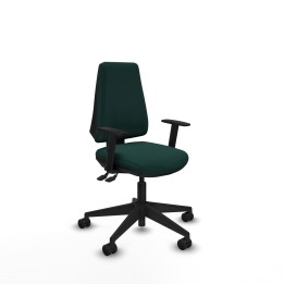 Piqueras y Crespo Elche AS similpiel verde botella brazos 1D base piramidal ruedas nailon 65mm