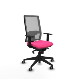 Piqueras y Crespo Horna sincro malla gris similpiel rosa brazos 1D base piramidal ruedas 65mm engomadas