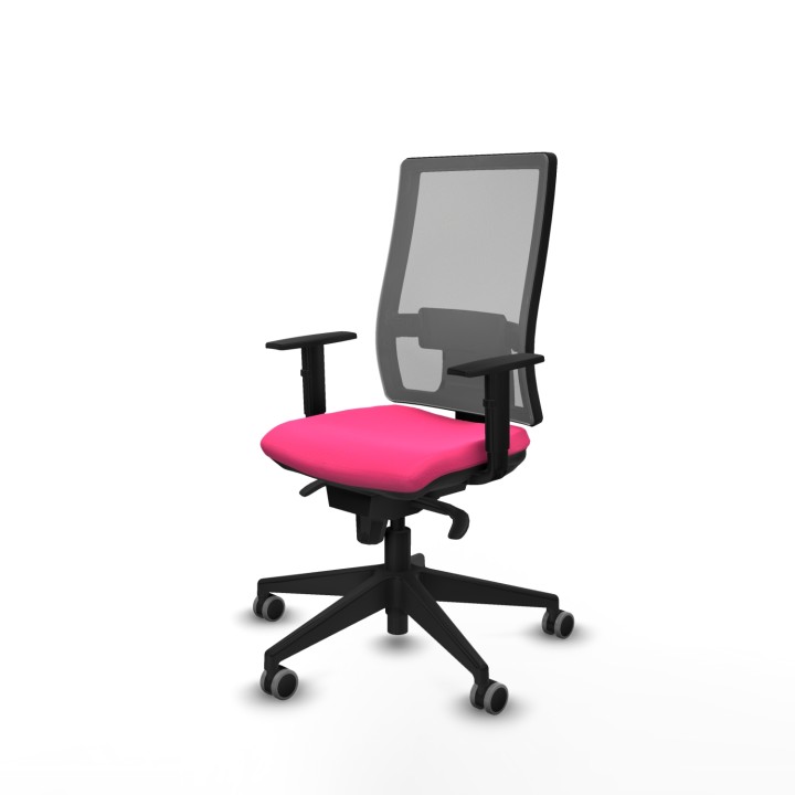 Piqueras y Crespo Horna sincro malla gris similpiel rosa brazos 1D base piramidal ruedas 65mm engomadas