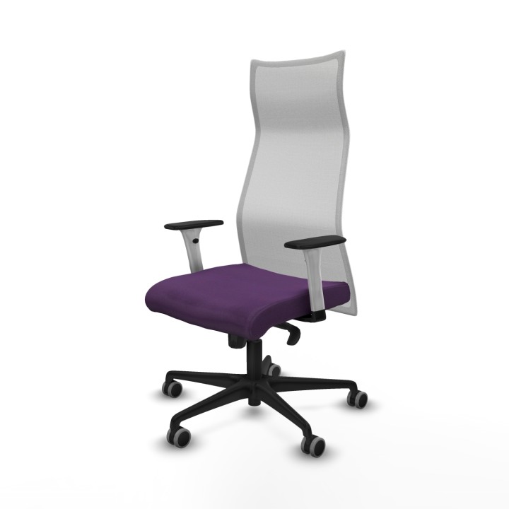Piqueras y Crespo Albacete malla sincro malla blanca bali morado brazos blancos base nailon ruedas 65mm engomadas