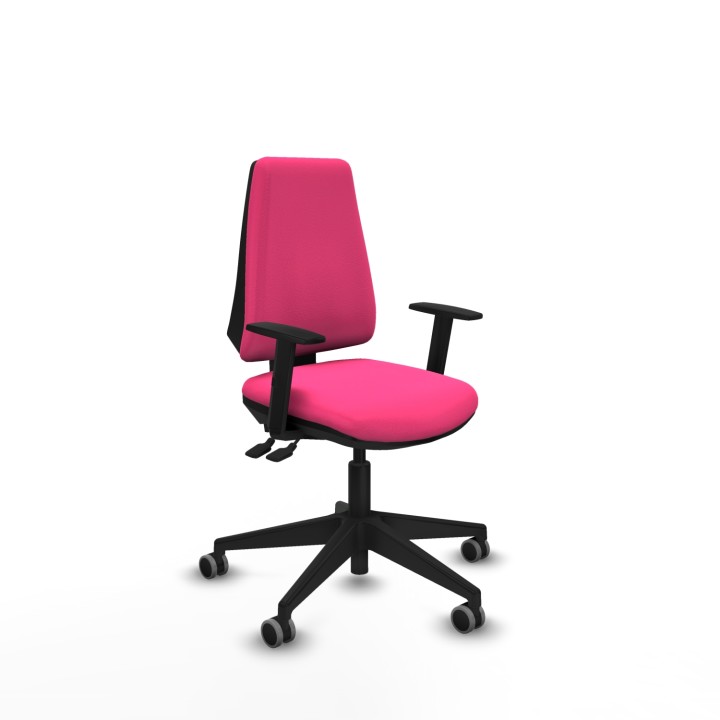Piqueras y Crespo Elche AS similpiel rosa brazos 1D base piramidal ruedas engomadas 65mm