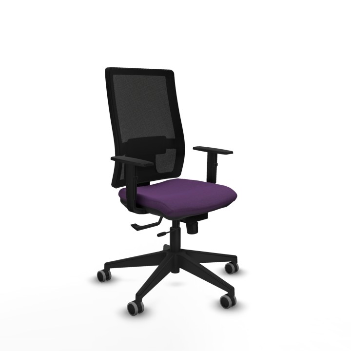 Piqueras y Crespo Horna traslack malla negra bali morado brazos 1D base piramidal ruedas 65mm engomadas