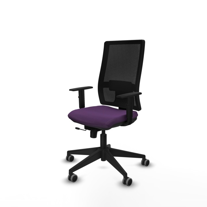 Piqueras y Crespo Horna traslack malla negra bali morado brazos 1D base piramidal ruedas 65mm engomadas