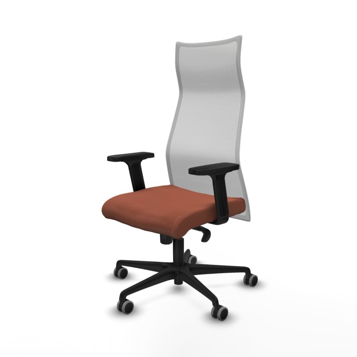 Piqueras y Crespo Albacete malla sincro malla blanca bali marrón brazos 2D base nailon ruedas 65mm engomadas