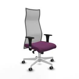 Piqueras y Crespo Albacete malla sincro malla gris similpiel morado brazos 1D base blanca ruedas 65mm engomadas