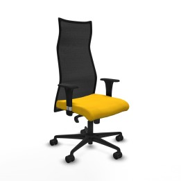 Piqueras y Crespo Albacete malla sincro malla negra bali amarillo brazos 1D base nailon ruedas 65 mm nailon