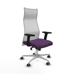 Piqueras y Crespo Albacete malla sincro malla blanca bali morado brazos 2D base aluminio ruedas 65mm engomadas