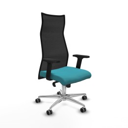 Piqueras y Crespo Albacete malla sincro malla negra bali turquesa brazos 2D base aluminio ruedas 65mm engomadas
