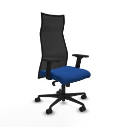Piqueras y Crespo Albacete malla sincro malla negra similpiel azul brazos 2D base nailon ruedas 65 mm nailon