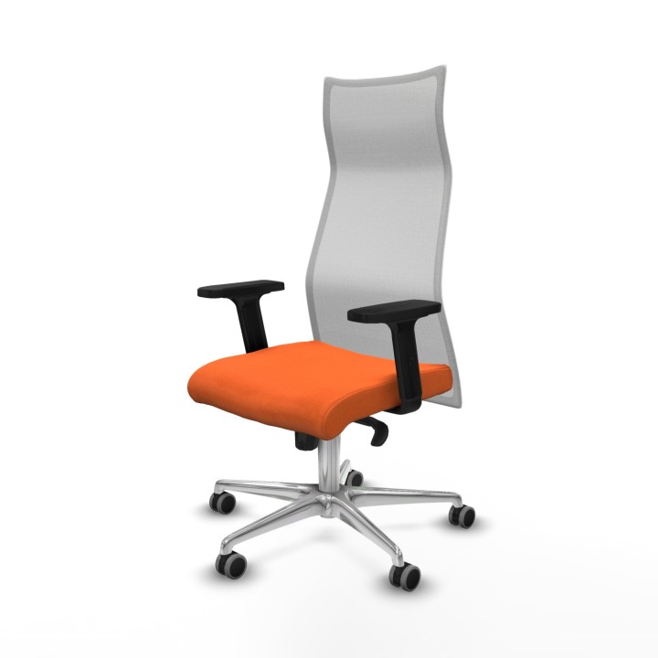 Piqueras y Crespo Albacete malla sincro malla blanca bali naranja brazos 2D base aluminio ruedas 65mm engomadas