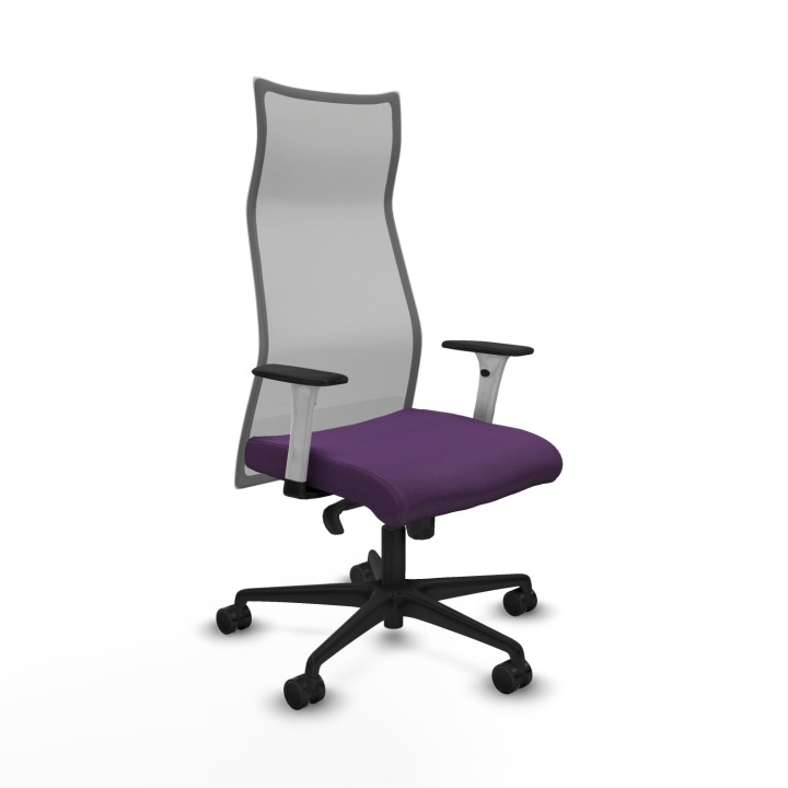 Piqueras y Crespo Albacete malla sincro malla gris bali morado brazos blancos base nailon ruedas 65 mm nailon