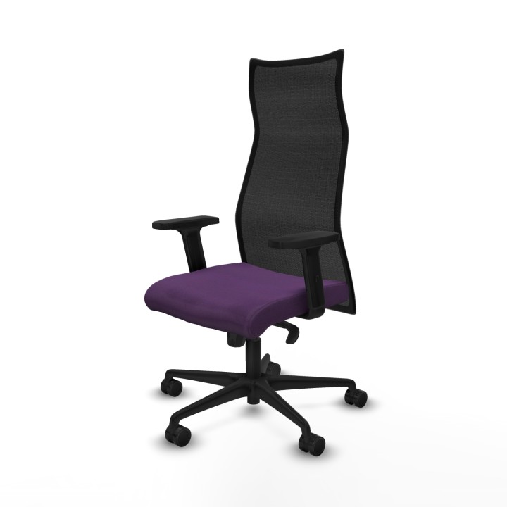 Piqueras y Crespo Albacete malla sincro malla negra bali morado brazos 2D base nailon ruedas 65 mm nailon