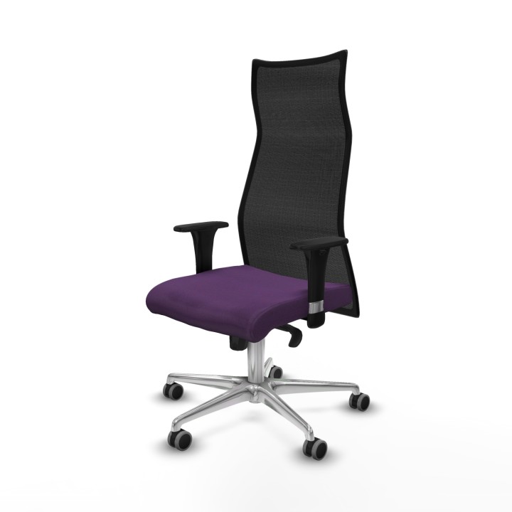 Piqueras y Crespo Albacete malla sincro malla negra bali morado brazos 1D base aluminio ruedas 65mm engomadas