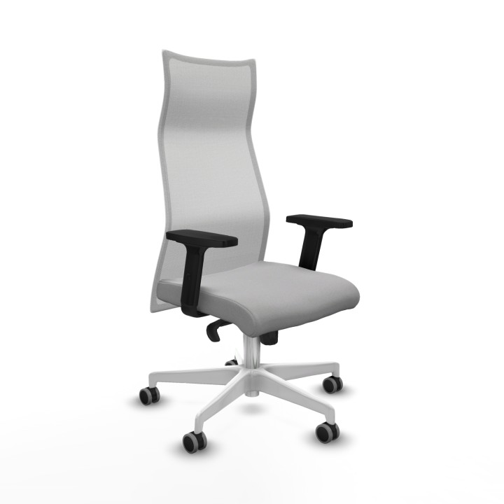 Piqueras y Crespo Albacete malla sincro malla blanca bali gris claro brazos 2D base blanca ruedas 65mm engomadas
