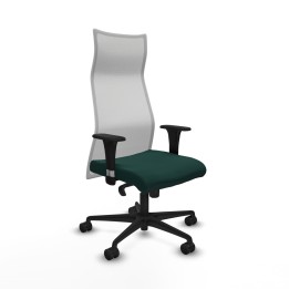 Piqueras y Crespo Albacete malla sincro malla blanca similpiel verde botella brazos 1D base nailon ruedas 65 mm nailon