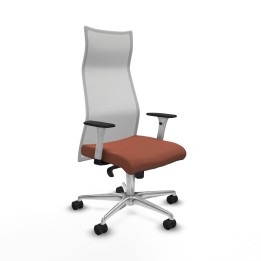 Piqueras y Crespo Albacete malla sincro malla blanca bali marrón brazos blancos base aluminio ruedas 65 mm nailon