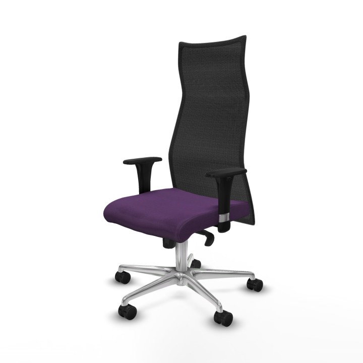 Piqueras y Crespo Albacete malla XL sincro malla negra bali morado brazos 1D base aluminio ruedas 65mm nailon