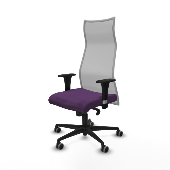Piqueras y Crespo Albacete malla XL sincro malla gris bali morado brazos 1D base nailon ruedas 65mm engomadas