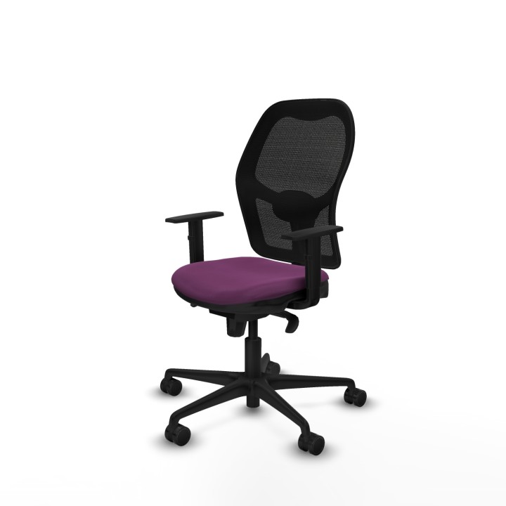 Piqueras y Crespo Jorquera sincro malla negra similpiel morado brazos 1D base nailon ruedas 65mm nailon