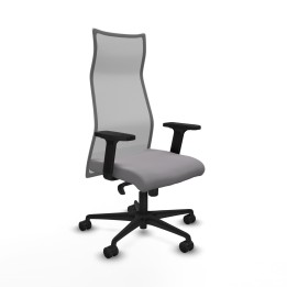 Piqueras y Crespo Albacete malla sincro malla gris similpiel gris brazos 2D base nailon ruedas 65 mm nailon
