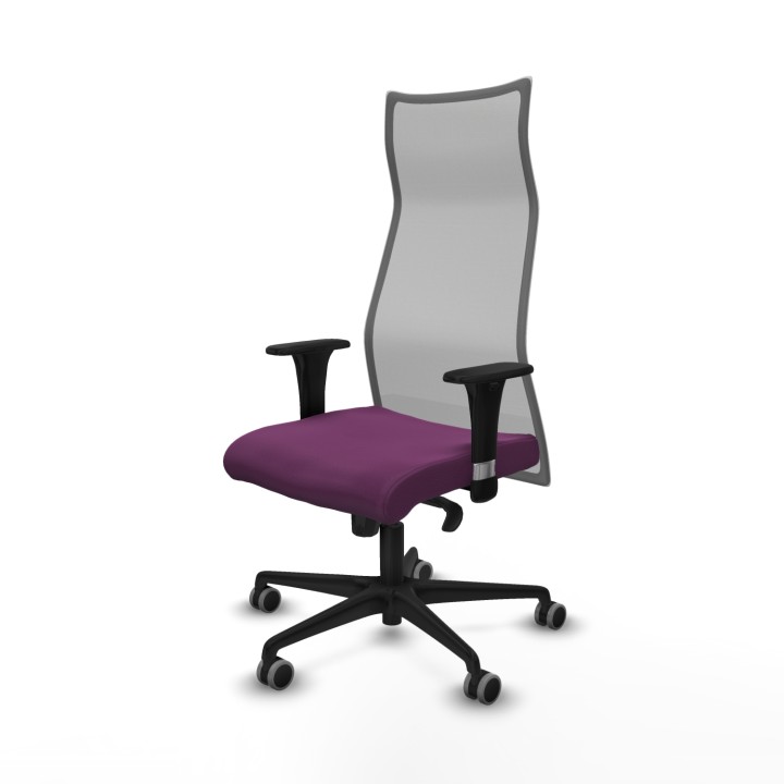 Piqueras y Crespo Albacete malla sincro malla gris similpiel morado brazos 1D base nailon ruedas 65mm engomadas